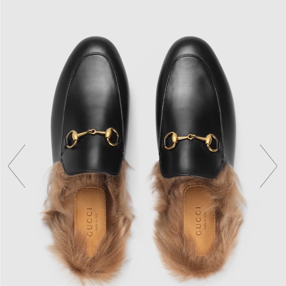 Gucci Shoes - Gucci Princetown Mules with lamb wool lining…size 38.5